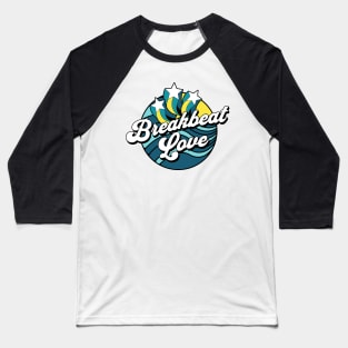 BREAKBEAT  - Love Waves Stars (white/blue/yellow) Baseball T-Shirt